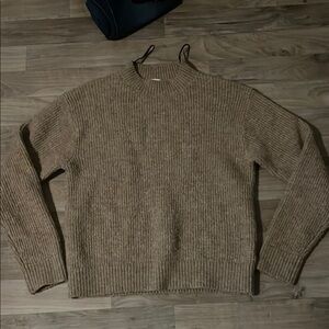 Men's Beige Ribbed Sweater